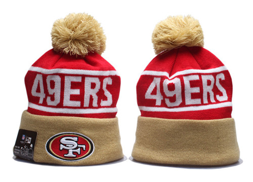 49ers Team Logo Gold Pom Knit Hat YP