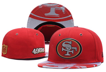 49ers Team Logo Red Fitted Hat LX