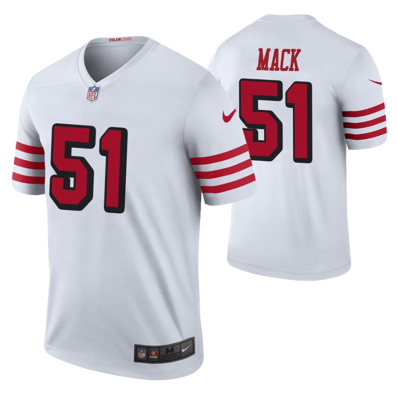 49ers alex mack white color rush legend men's jersey stitched