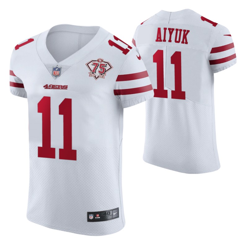 49ers brandon aiyuk 75th anniversary white men's jersey vapor elite stitched
