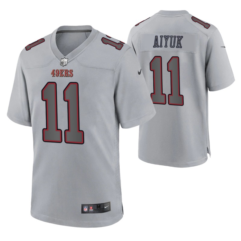 49ers brandon aiyuk game atmosphere jersey gray atmosphere stitched