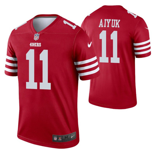49ers brandon aiyuk jersey scarlet legend men's stitched