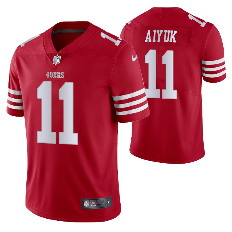 49ers brandon aiyuk vapor limited scarlet jersey men stitched