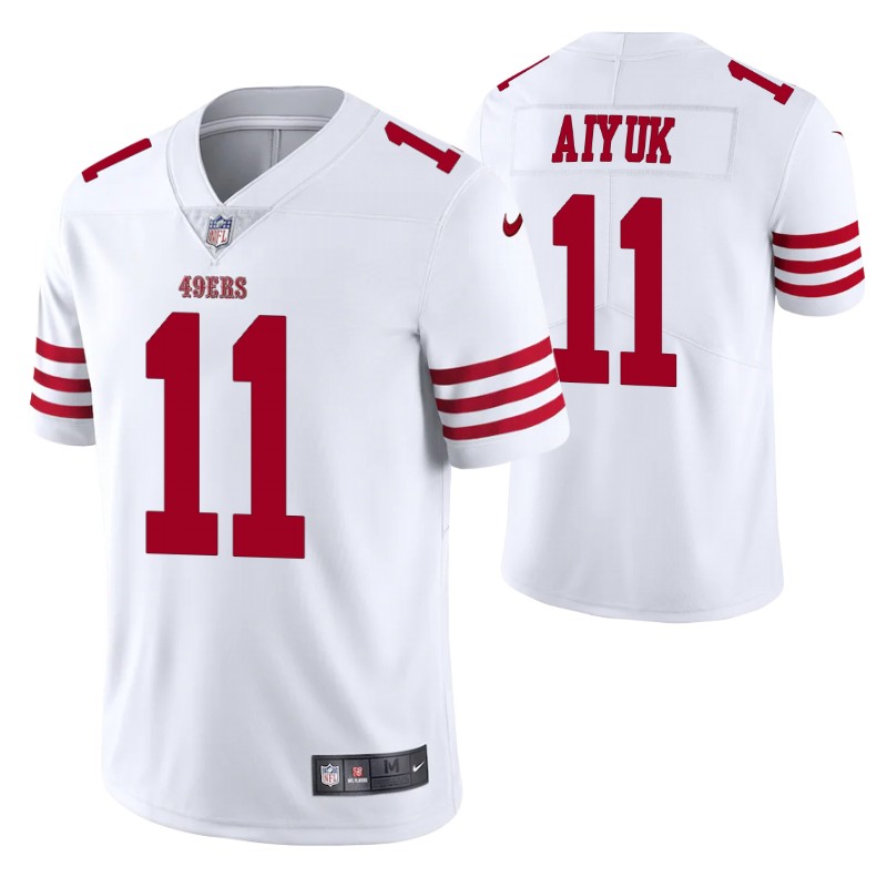 49ers brandon aiyuk vapor limited white jersey men stitched