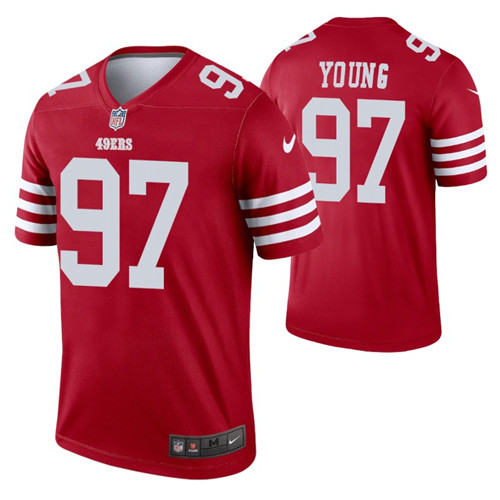 49ers bryant young jersey scarlet legend men's stitched