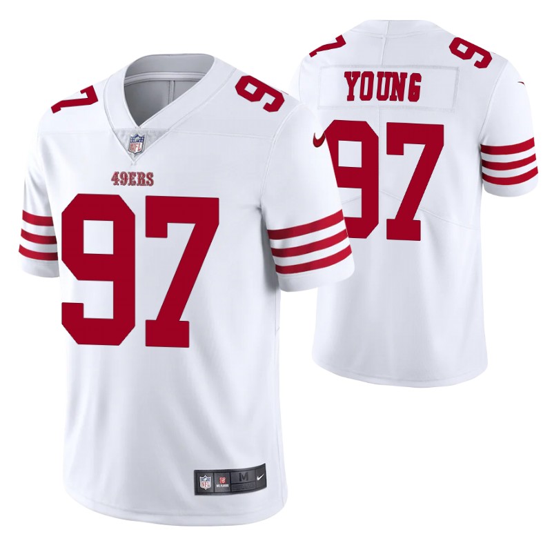 49ers bryant young vapor limited white jersey men stitched