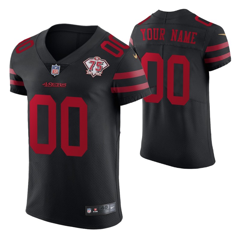 49ers custom 75th anniversary black men's jersey vapor elite stitched