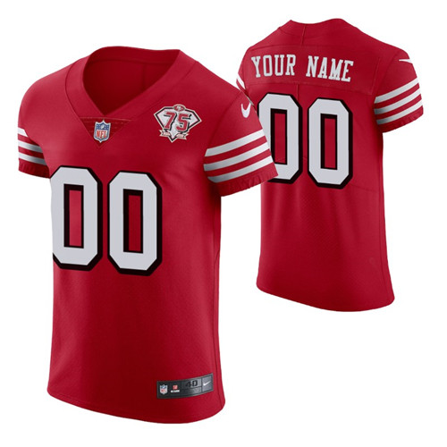 49ers custom 75th anniversary scarlet men's jersey vapor elite stitched