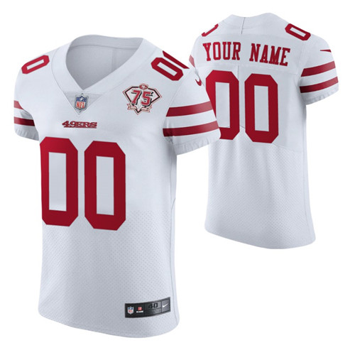 49ers custom 75th anniversary white men's jersey vapor elite stitched