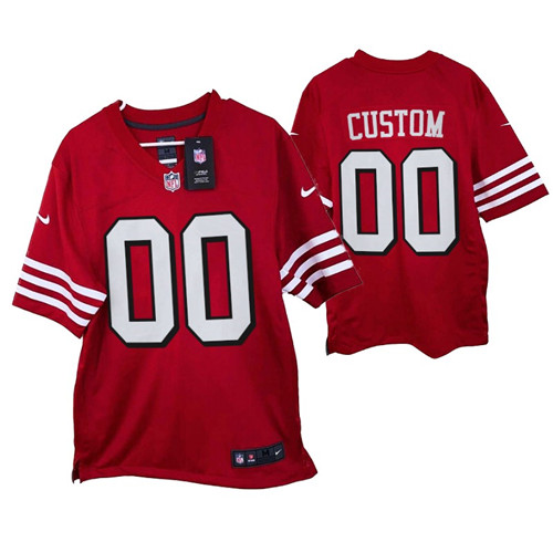49ers custom game throwback jersey scarlet throwback stitched