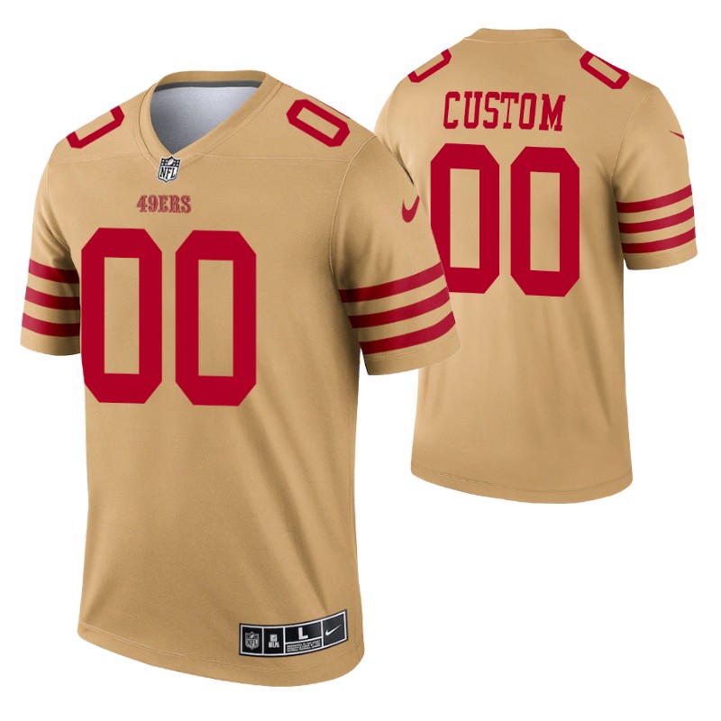 49ers custom inverted legend jersey  gold stitched