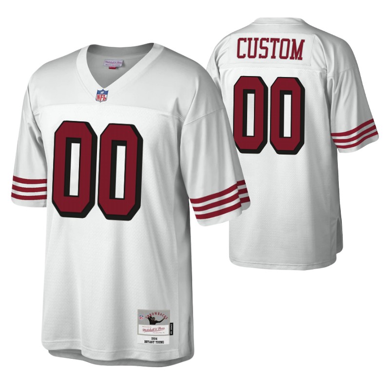 49ers custom legacy replica jersey white throwback stitched