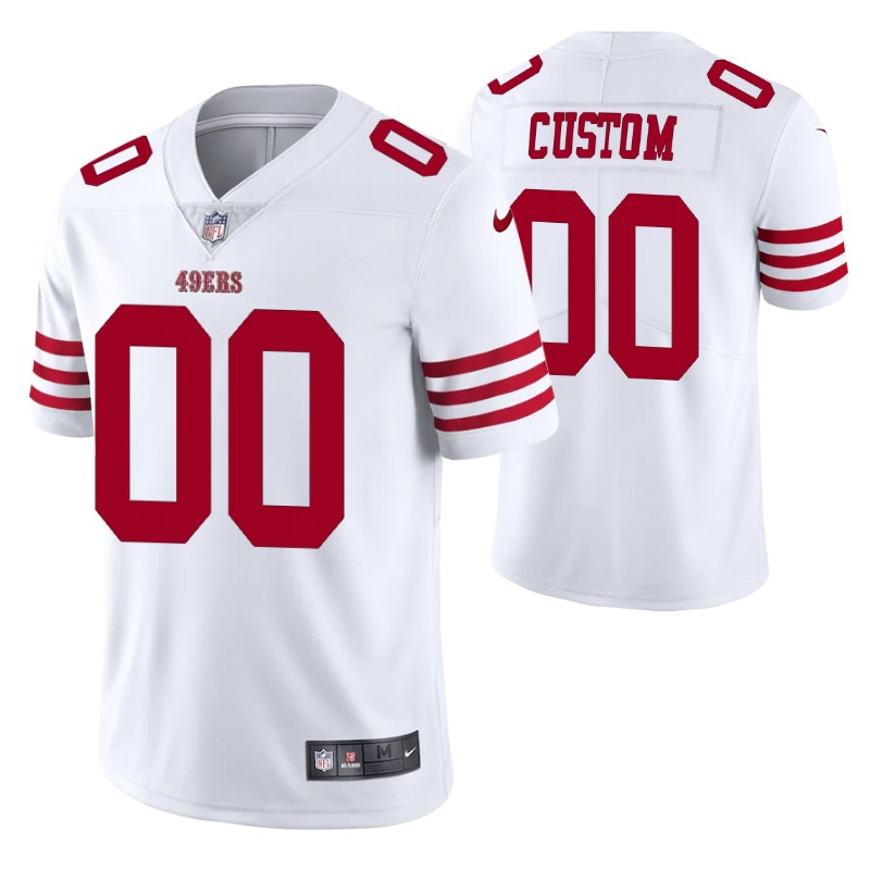 49ers custom vapor limited white jersey men stitched