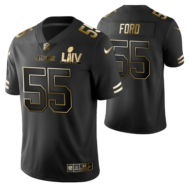 49ers dee ford jersey super bowl liv black golden edition stitched