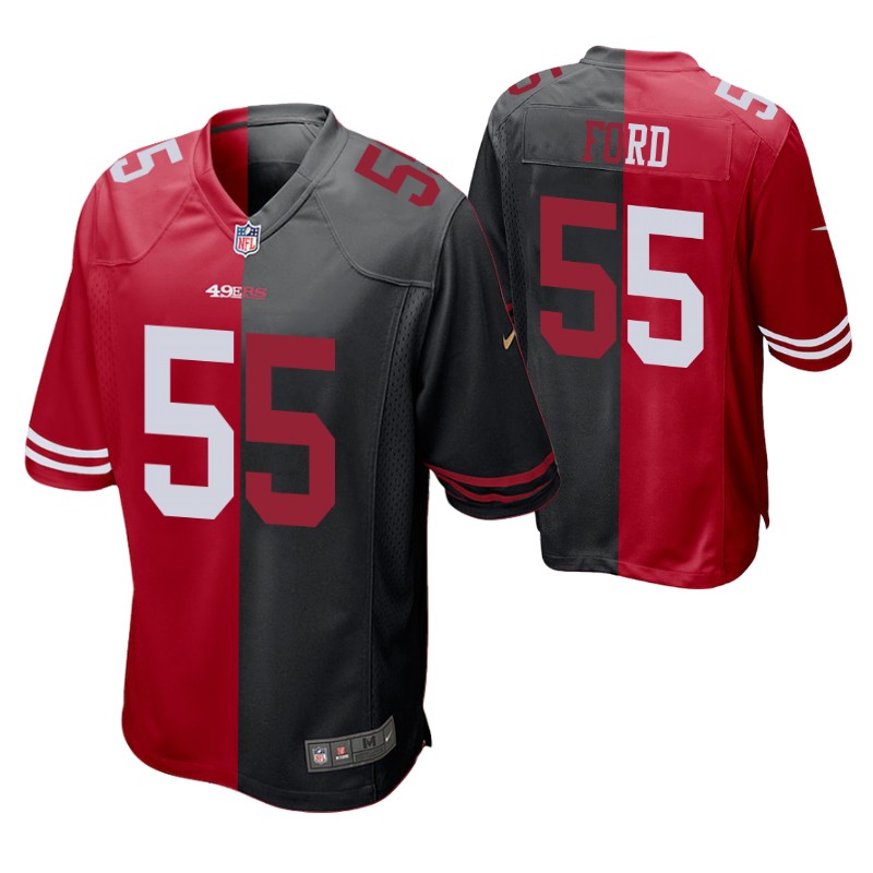 49ers dee ford split jersey red black two tone stitched
