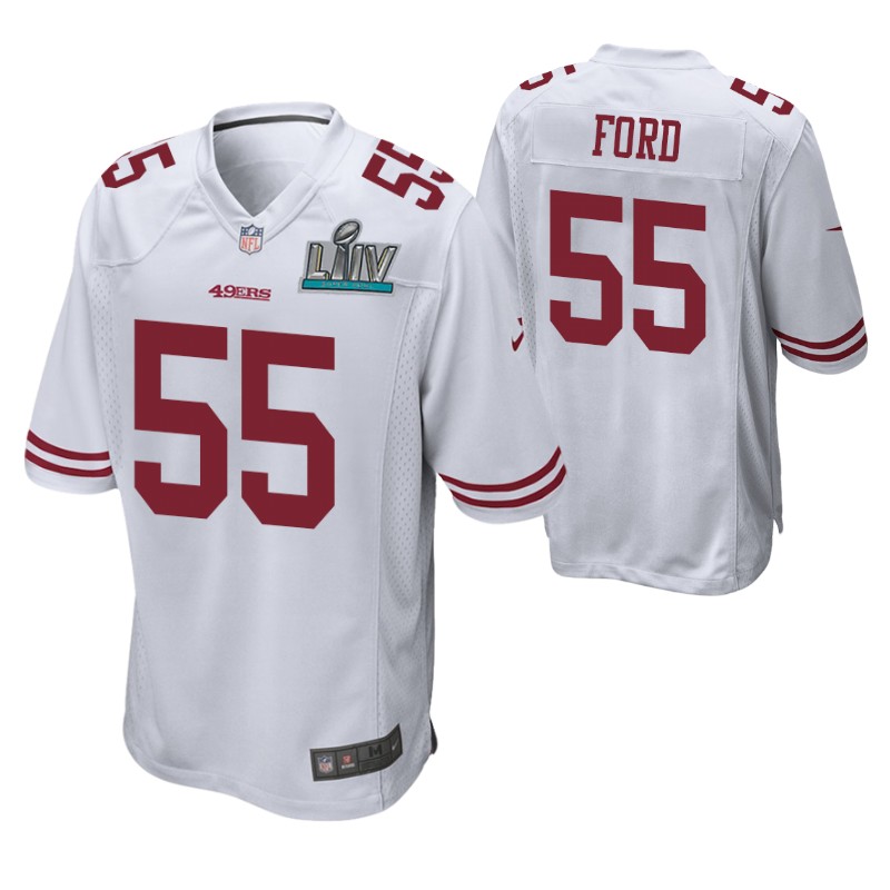 49ers dee ford super bowl liv jersey game men's white stitched