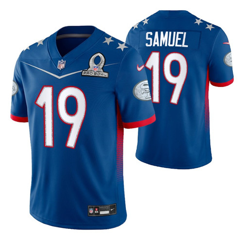 49ers deebo samuel 2022 nfc pro bowl jersey royal game stitched