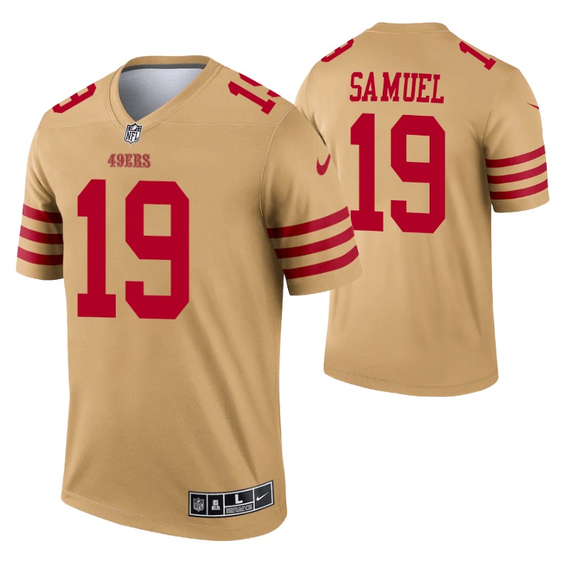 49ers deebo samuel inverted legend jersey gold stitched