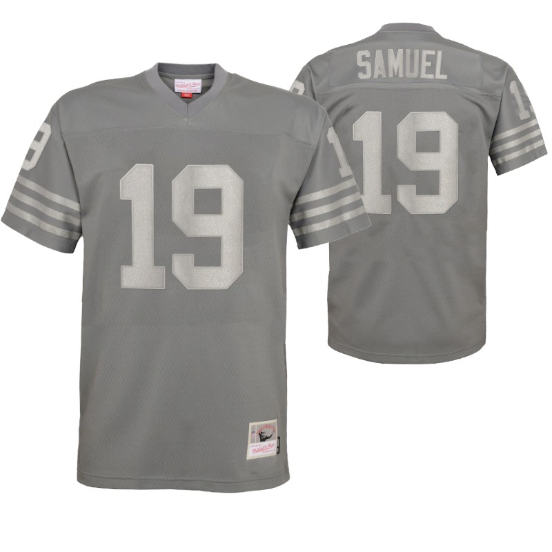 49ers deebo samuel metal replica jersey charcoal stitched