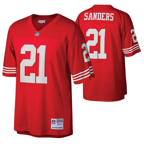 49ers deion sanders jersey legacy replica men's scarlet stitched