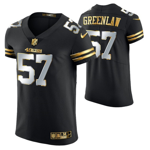 49ers dre greenlaw golden edition jersey black men's stitched