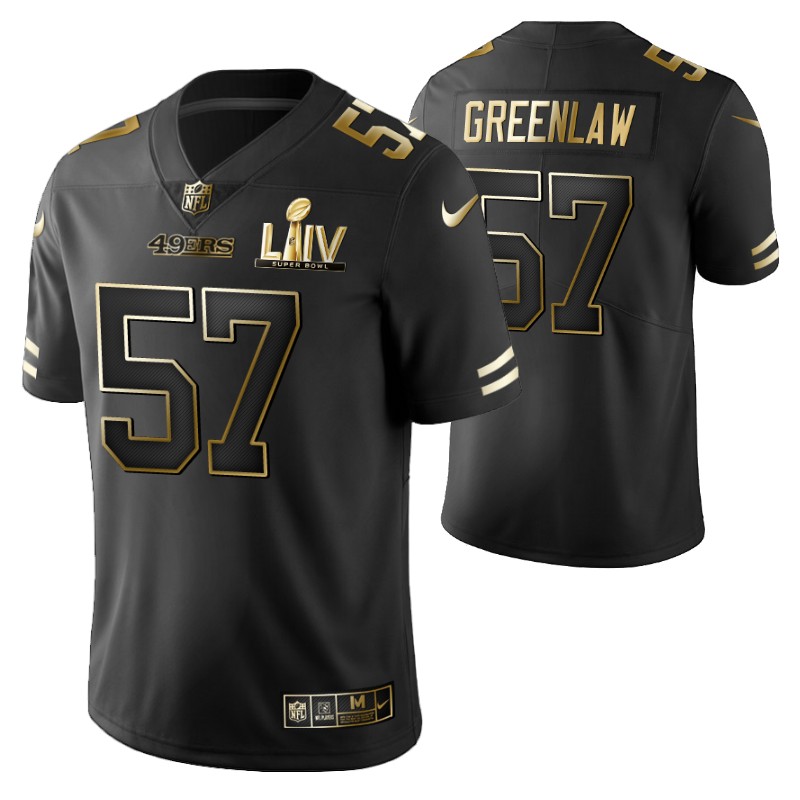 49ers dre greenlaw jersey super bowl liv black golden edition stitched