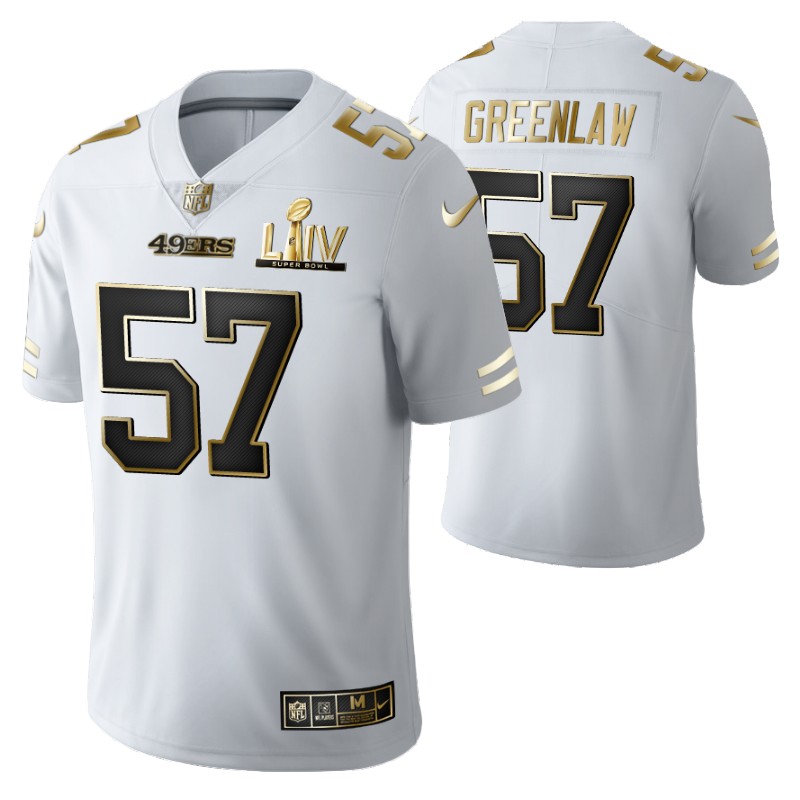 49ers dre greenlaw jersey super bowl liv white golden edition stitched