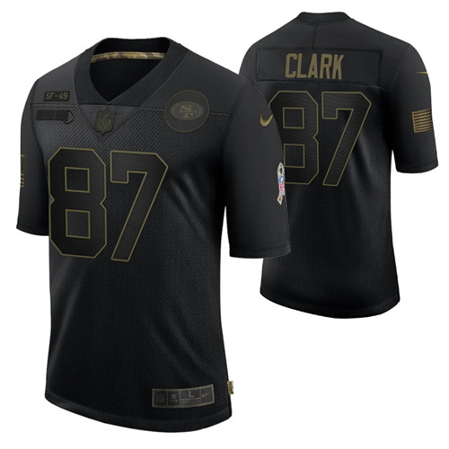 49ers dwight clark 2020 salute to service jersey black men stitched