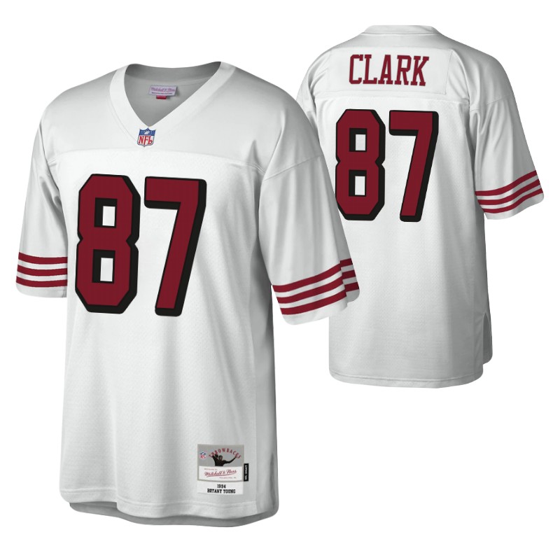 49ers dwight clark legacy replica jersey white throwback stitched