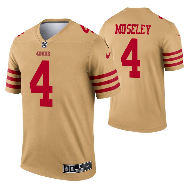49ers emmanuel moseley inverted legend jersey gold stitched