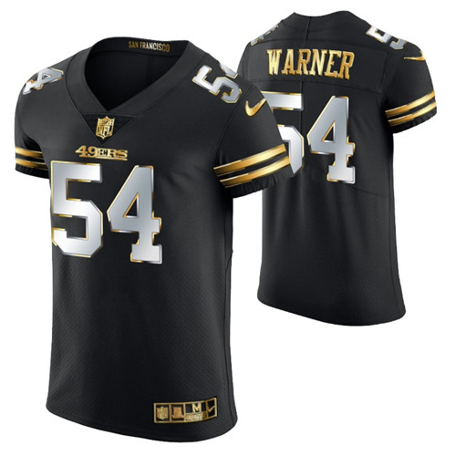49ers fred warner golden edition jersey black men's stitched