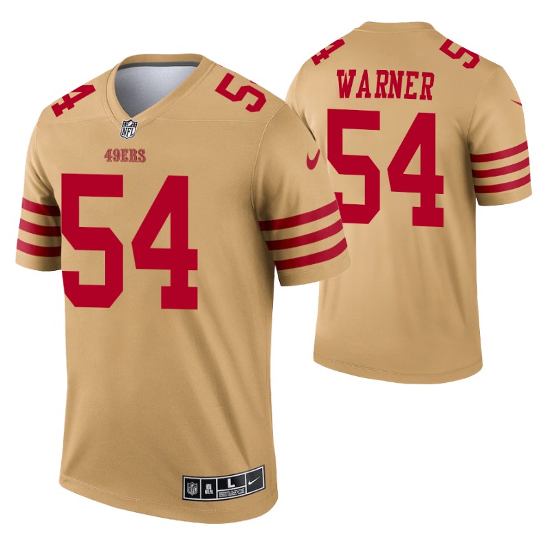 49ers fred warner inverted legend jersey gold stitched