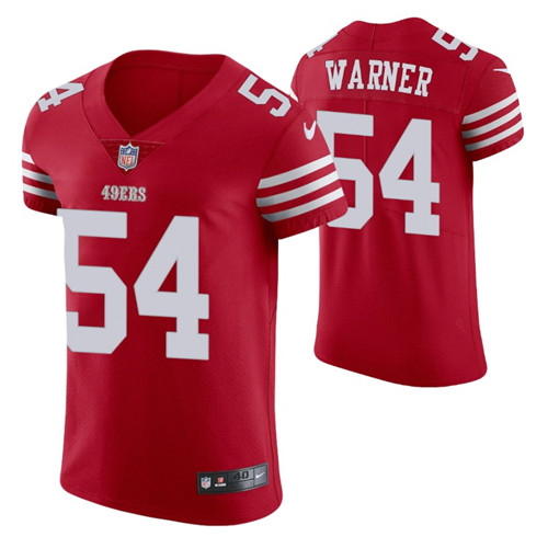 49ers fred warner vapor elite scarlet jersey stitched
