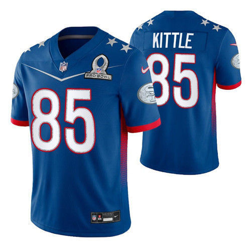 49ers george kittle 2022 nfc pro bowl jersey royal game stitched