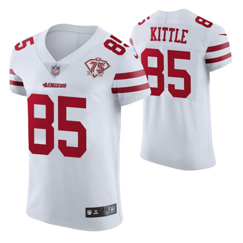 49ers george kittle 75th anniversary white men's jersey vapor elite stitched