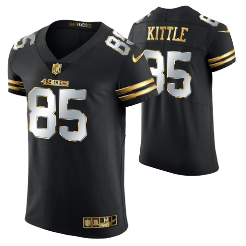 49ers george kittle golden edition jersey black men's stitched