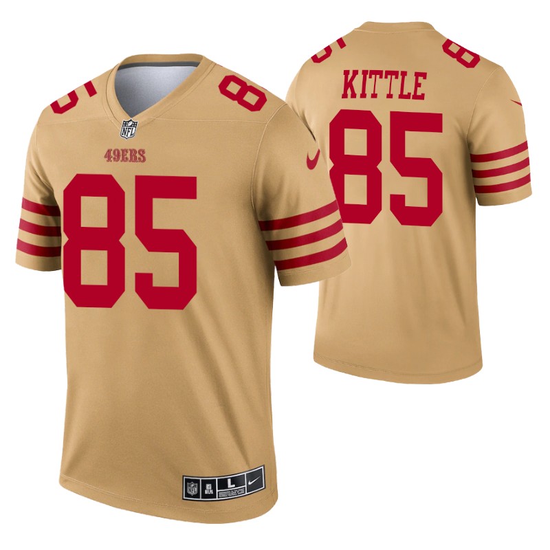 49ers george kittle inverted legend jersey gold stitched