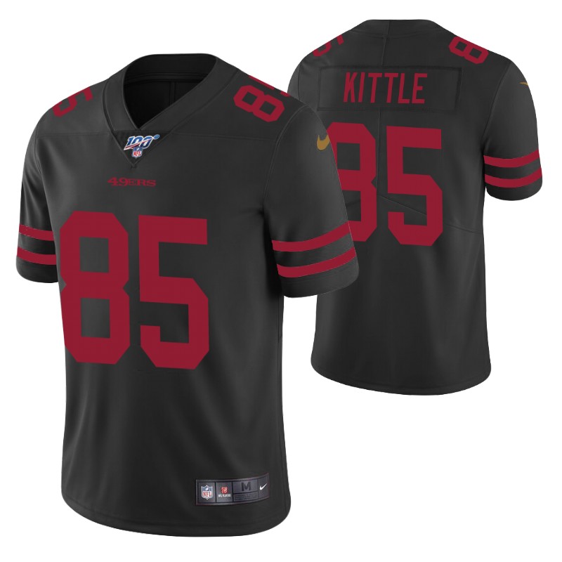 49ers george kittle jersey vapor limited men's 100th season black stitched