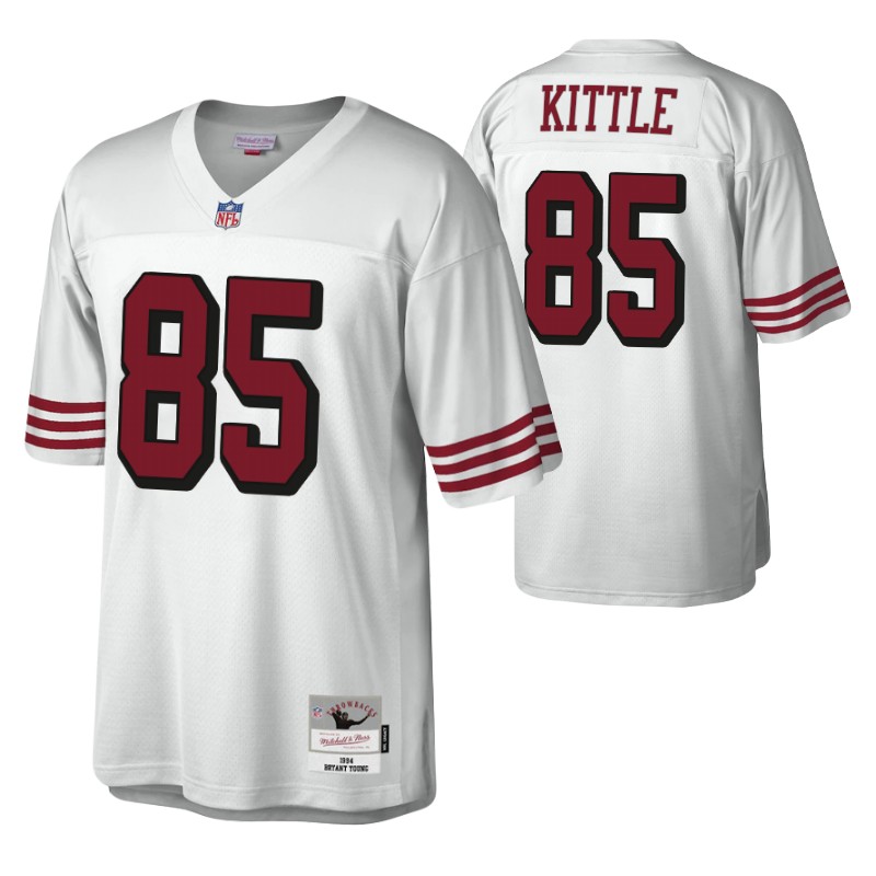 49ers george kittle legacy replica jersey white throwback stitched