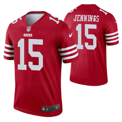 49ers jauan jennings jersey scarlet legend men's stitched