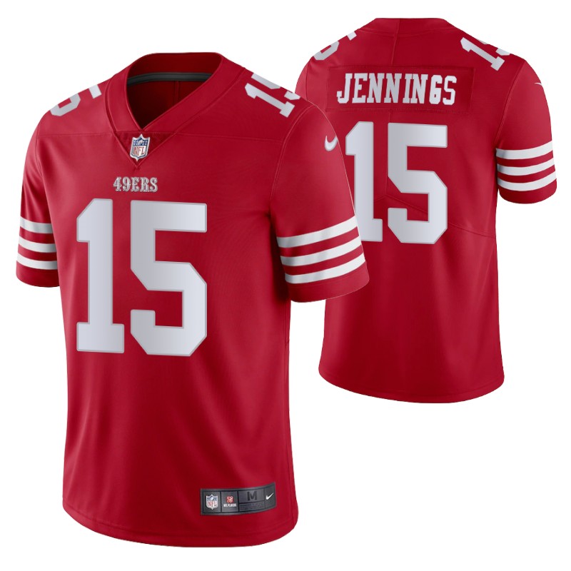49ers jauan jennings vapor limited scarlet jersey men stitched