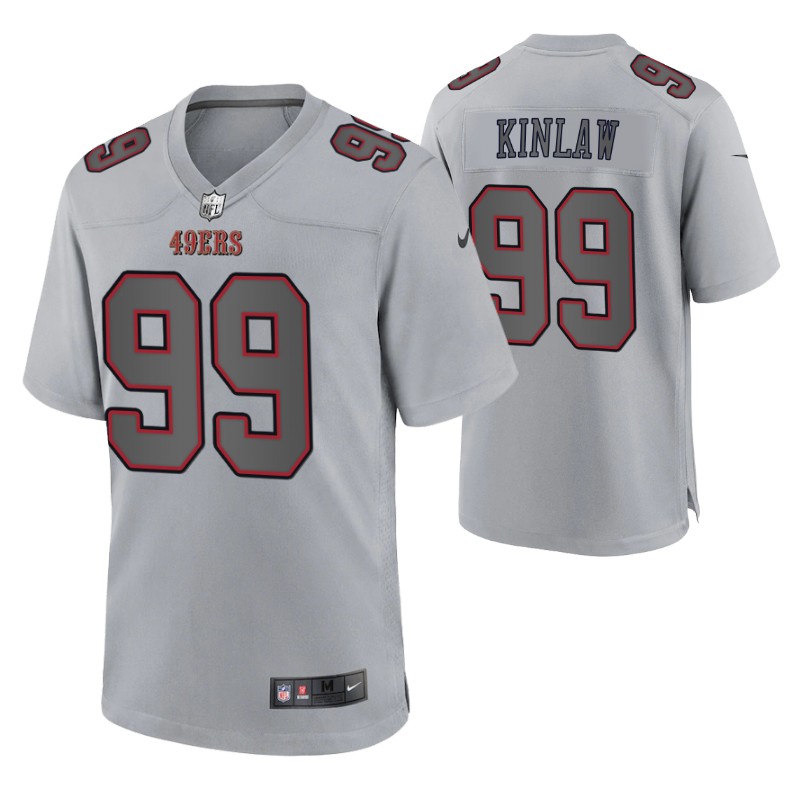 49ers javon kinlaw game atmosphere jersey gray atmosphere stitched