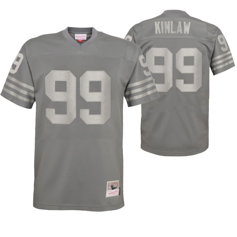 49ers javon kinlaw metal replica jersey charcoal stitched