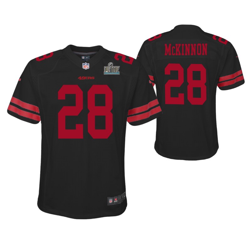 49ers jerick mckinnon super bowl liv jersey game youth black stitched