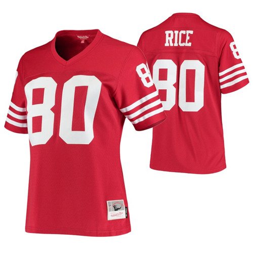 49ers jerry rice 1990 legacy replica jersey scarlet stitched