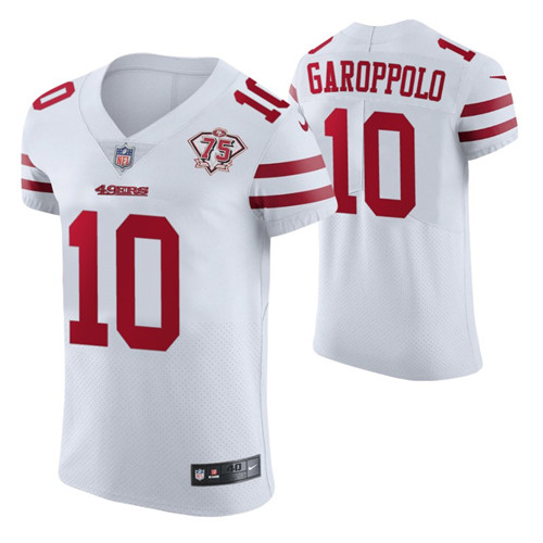 49ers jimmy garoppolo 75th anniversary white men's jersey vapor elite stitched