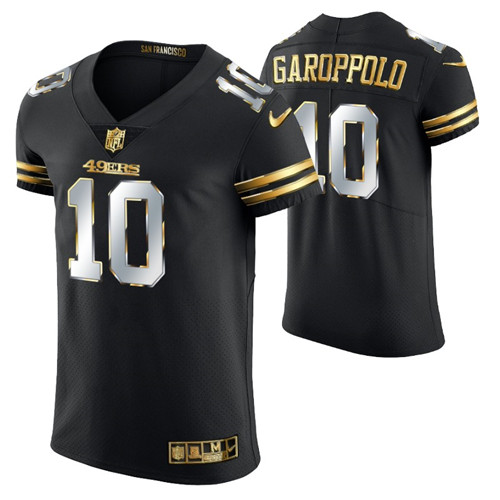 49ers jimmy garoppolo golden edition jersey black men's stitched