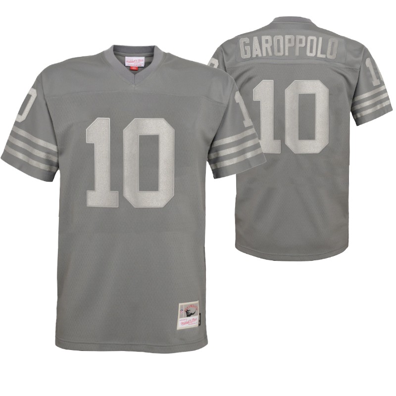 49ers jimmy garoppolo metal replica jersey charcoal stitched