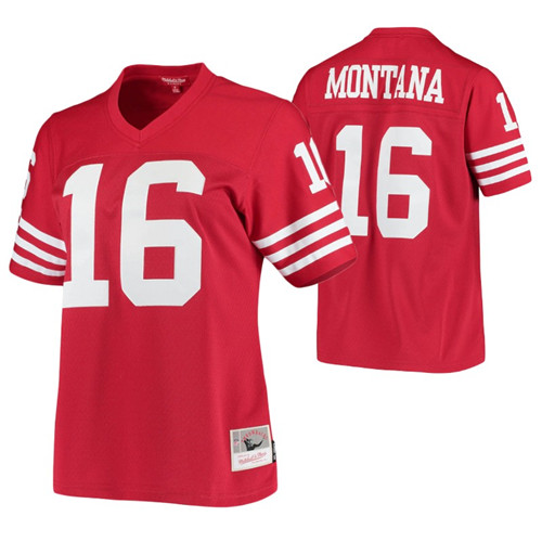 49ers joe montana 1990 legacy replica jersey scarlet  stitched