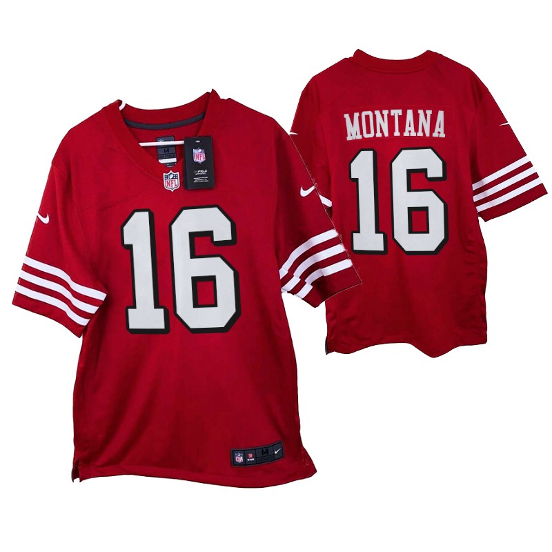 49ers joe montana game throwback jersey scarlet throwback stitched